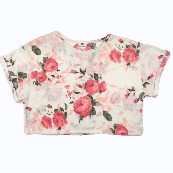 One Clothing Floral Cropped Top Size XL - Picture 2 of 4